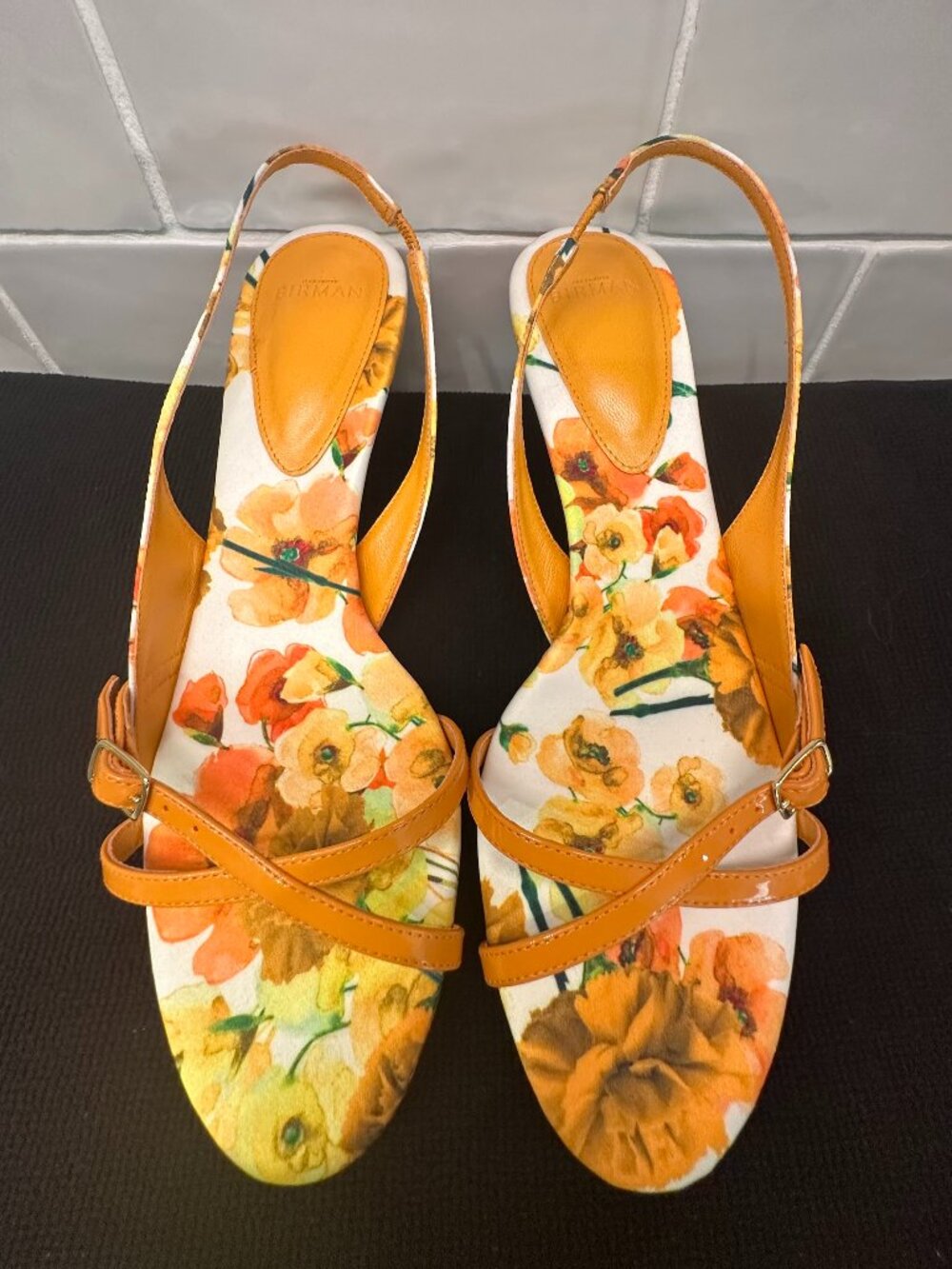 ALEXANDRE BIRMAN MAIA 60 CANVAS AND LEATHER SLINGBACK NWOT